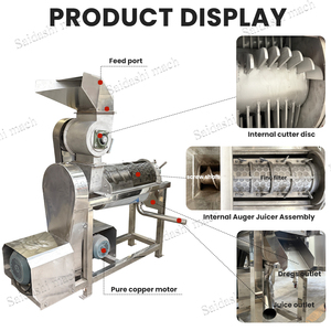 304 נירוסטה חלב קוקוס בורג לחץ קר תעשייתי פירות עץ תפוחים לימון מיץ אננס צלב ג 'וסר חולץ מכונה - Product Image 3