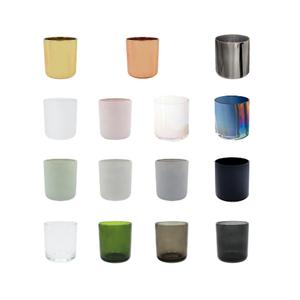 HONGYU 16oz lüks Aura yuvarlak mum kavanoz noel toptan için özelleştirilmiş mat renk yuvarlak alt damarları