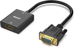 <strong>VGA</strong> <strong>to</strong> HD <strong>Adapter</strong> with 3.5mm Audio and Power Cable, <strong>VGA</strong> <strong>to</strong> <strong>HDMI</strong> Converter 1080p 60Hz