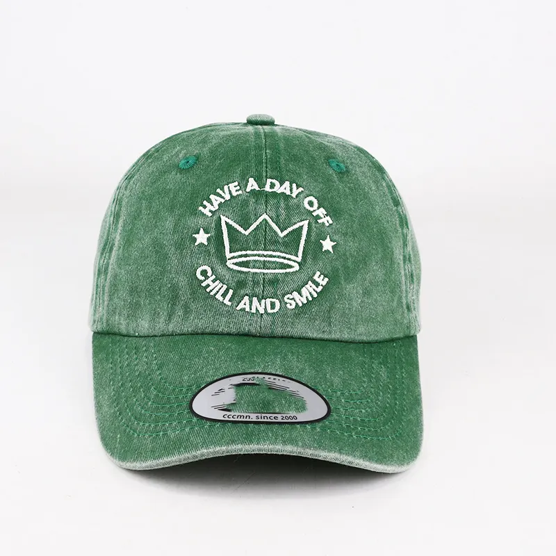 Hot Selling Popular Design 3 Tone Color 5 Panel Baseball Cap Off White Green Golf hat Unisex Kid And Adult Cap