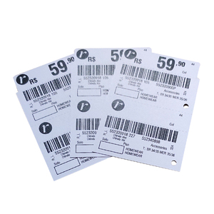 Etiqueta de precio de papel barata personalizada al por mayor etiquetas colgantes de código de barras con cuerda - Product Image 1