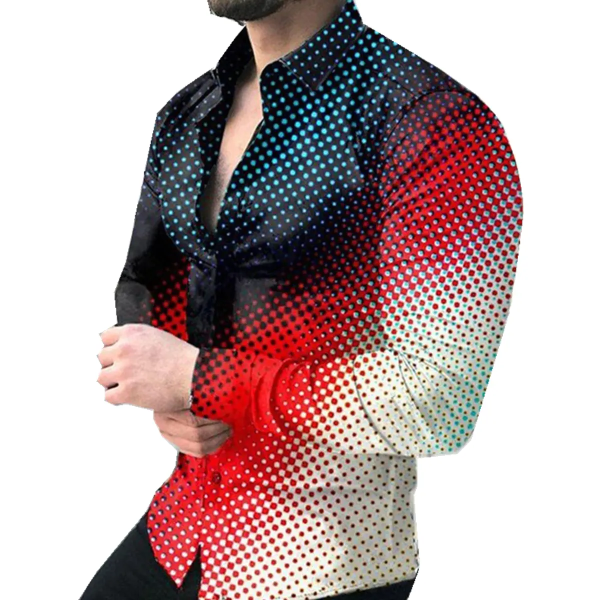 ड्रॉप शिपिंग सस्ते फैशन कस्टम पुरुषों टी ड्रेस शर्ट आरामदायक कपड़े लंबी आस्तीन के लिए 3D मुद्रण शर्ट Mens
