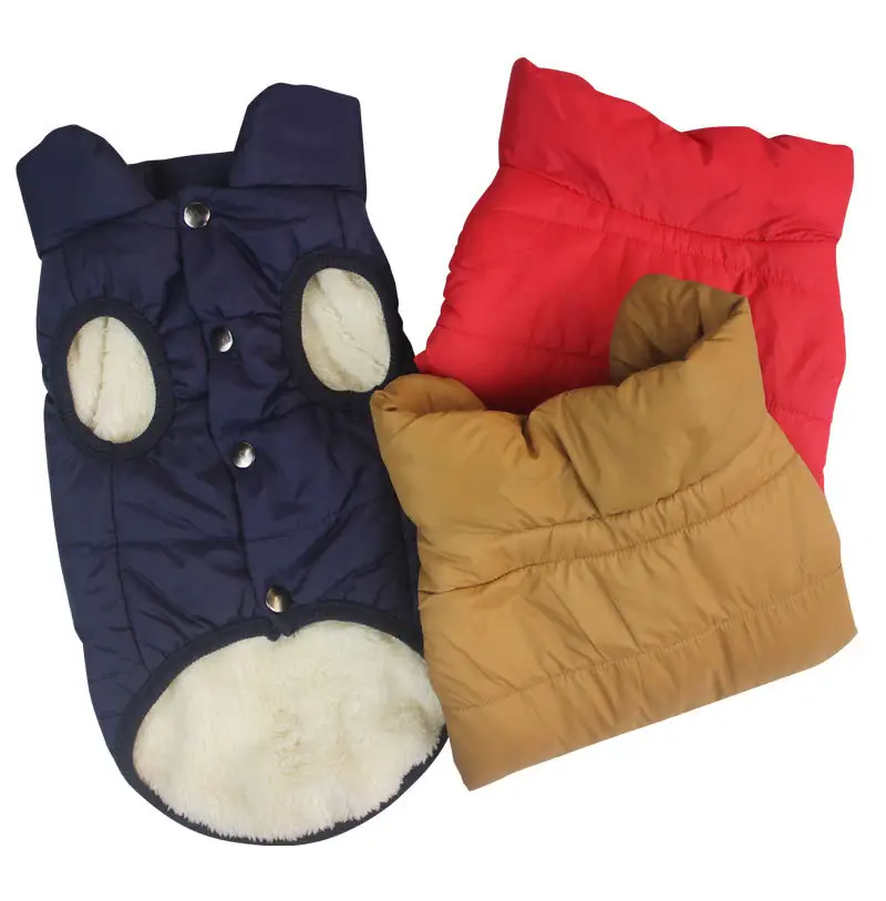 Пальто для собаки теплое, 2 слоя, зимняя куртка для щенка с флисовой подкладкой для холодной погоды, мягкая ветрозащитная одежда для домашних животных, костюмы для маленьких собак