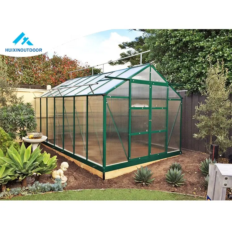 Aluminum metal plant green house structure polycarbonate home indoor greenhouse kit aluminium frame garden backyard greenhouse