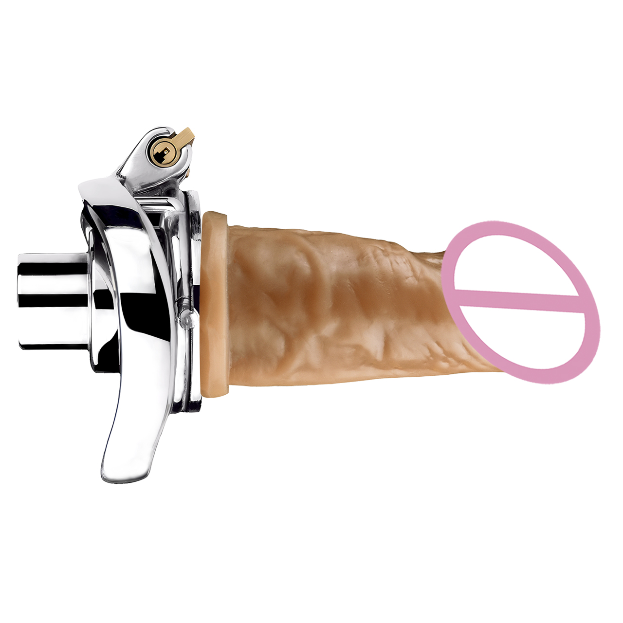 curved ring cage+L dildo