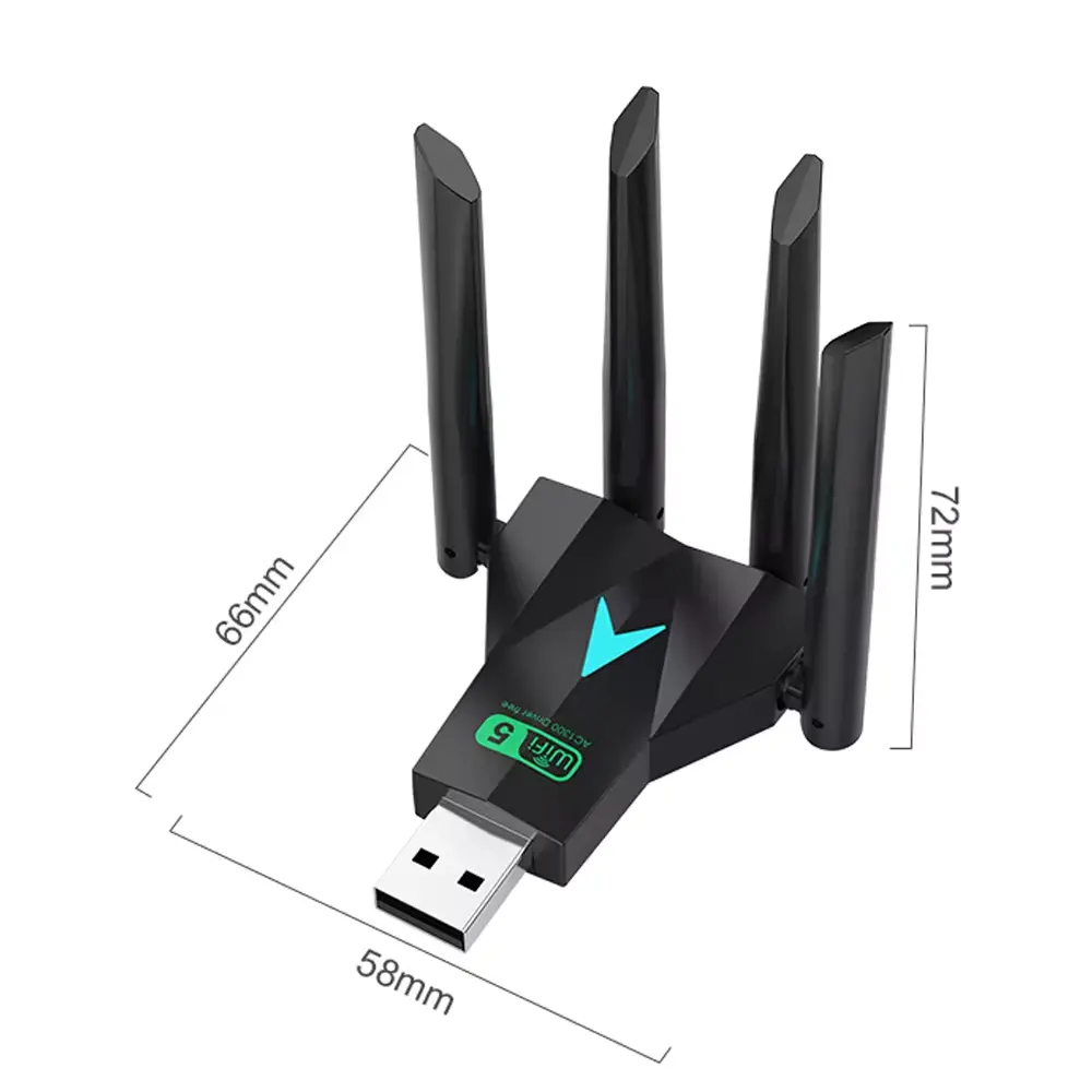 2024 Nieuwe 1300Mbps Dual Band Wifi Dongle Drive Gratis Wifi Adapter Draadloze Dongle Voor Pc