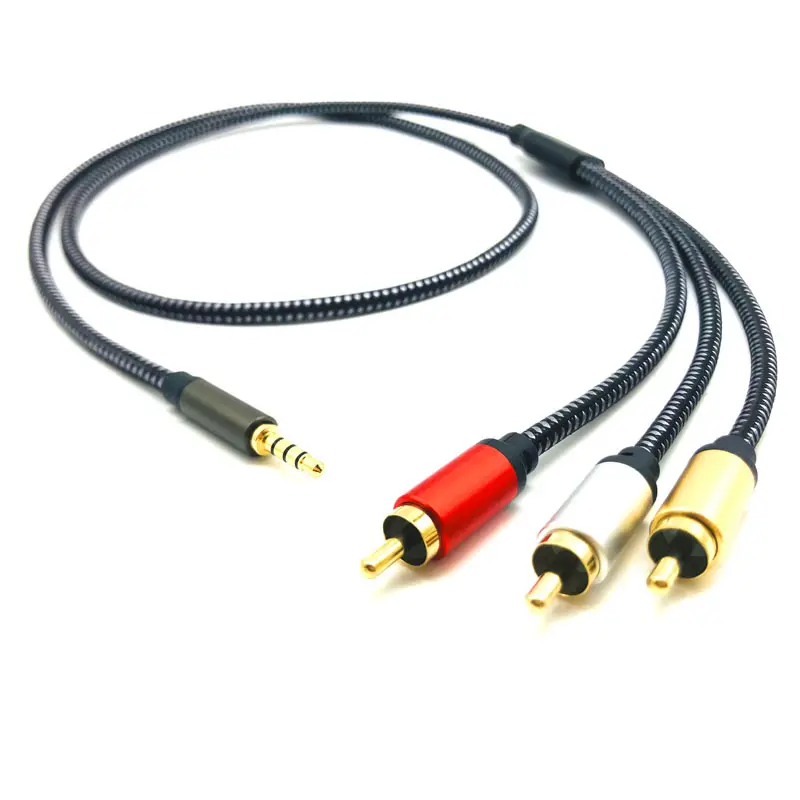 3.5 มม.ถึง 3 RCA เสียงวิดีโอสาย 6.6FT/2M อะแดปเตอร์ 3 ชาย RCA สเตอริโอสาย AUX สําหรับเครื่องเล่น DVD กล้อง AV Cable"