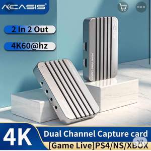 Tarjeta de captura de vídeo de doble canal Acasis, interruptor HD USB3.0 4K60fps, grabadora de caja en vivo, transmisión en vivo, grabación de vídeo