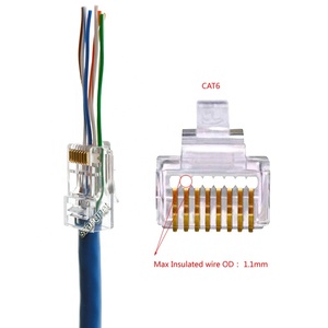 EZ ประเภท8P8C เครือข่าย RJ45 Cat6ผ่านการเชื่อมต่อ - Product Image 3