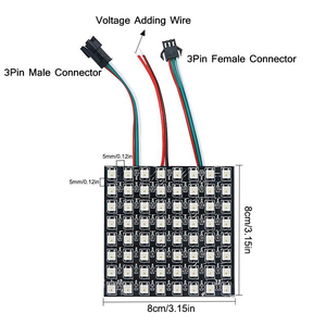 WS2812B RGB LED Digital Flexibel Individuell adressierbarer Panel-Lichtst reifen WS2812 8x8 16x16 8x32 Modul-Matrix bildschirm 5V - Product Image 3