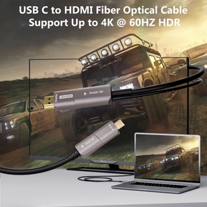 Cable de fibra óptica activo al por mayor 4K60Hz 4K 60Hz Video Audio USB3.1 USB C Tipo C Tipo-C a HDMI 2,0 Cable con carga USB - Product Image 4