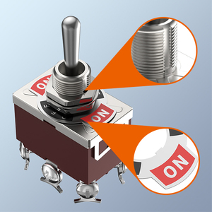 15A 250V 12MM (ON)-OFF-(ON) トグルスイッチ3ウェイ6ピントグルスイッチブラウンカラーDPDTモーメンタリートグルスイッチ (カーボート用) - Product Image 4