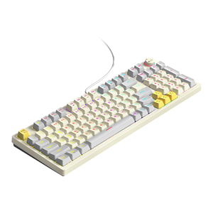 Teclado TWOLF T50, 97 teclas, interruptor azul intercambiable en caliente, tecla personalizada para juegos de ordenador, USB con cable, luz RGB, Teclado mecánico Led