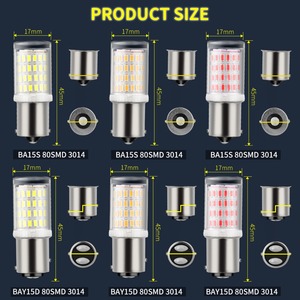 Car <strong>White</strong> Red Amber Signal Lamp P21w <strong>Led</strong> Ba15s 1156 BAY15D P21/<strong>5W</strong> 1157 Bulb 3014 80SMD Auto Turn Brake Backup Light <strong>12V</strong> <strong>LED</strong>
