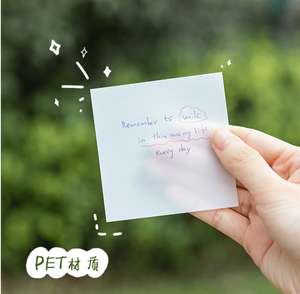 <strong>Code</strong> 7.6*7.6cm 50sheet <strong>Memo</strong> Pad Special Sticky Notes PET Waterproof Clear Transparent <strong>Memo</strong> Note Pad - Product Image 1