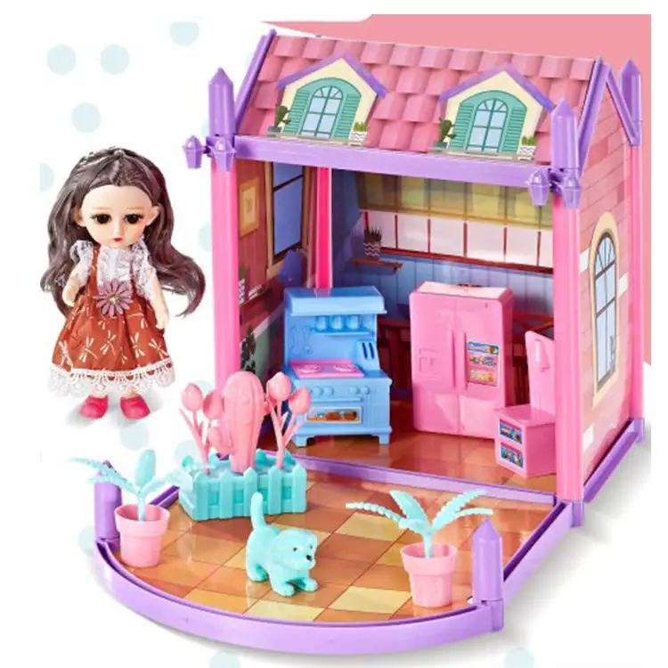 Offre Spéciale jouet de maison Villa pour enfants filles, modèle de princesse à monter soi-même avec meubles de maison de poupée