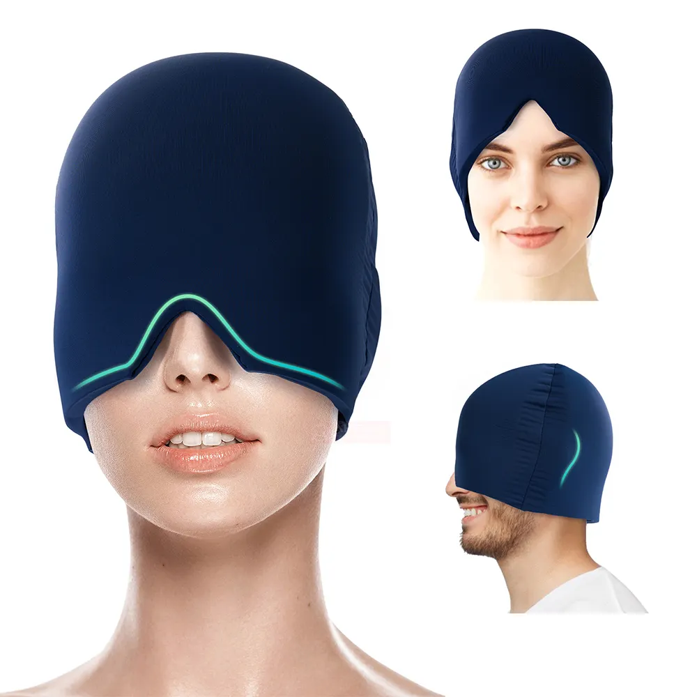 Area di avvolgimento più ampia cappello per alleviare il mal di testa Gel Ice mal di testa cappello per alleviare l'emicrania terapia del freddo mal di testa e cappuccio per alleviare l'emicrania