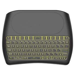 Air Mouse Universal BT/RF 2,4G, con pantalla táctil, Mini teclado inalámbrico Blanco/Negro, luces LED traseras coloridas - Product Image 1