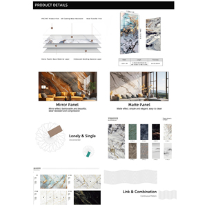 1220X2440X3mm高光沢UVコーティング模造大理石壁パネルボード/<span class=keywords><strong>PVC</strong></span>大理石シート