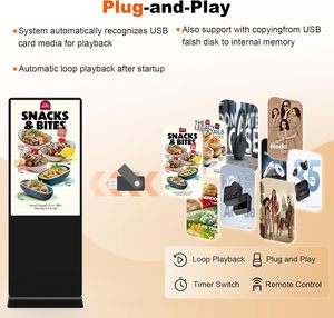 Cloud-gestuurde slimme <span class=keywords><strong>Android</strong></span> 4K 55 inch digitale signage reclamezuil met animatie voor gecentraliseerde inhoud in winkelketens - Product Image 2