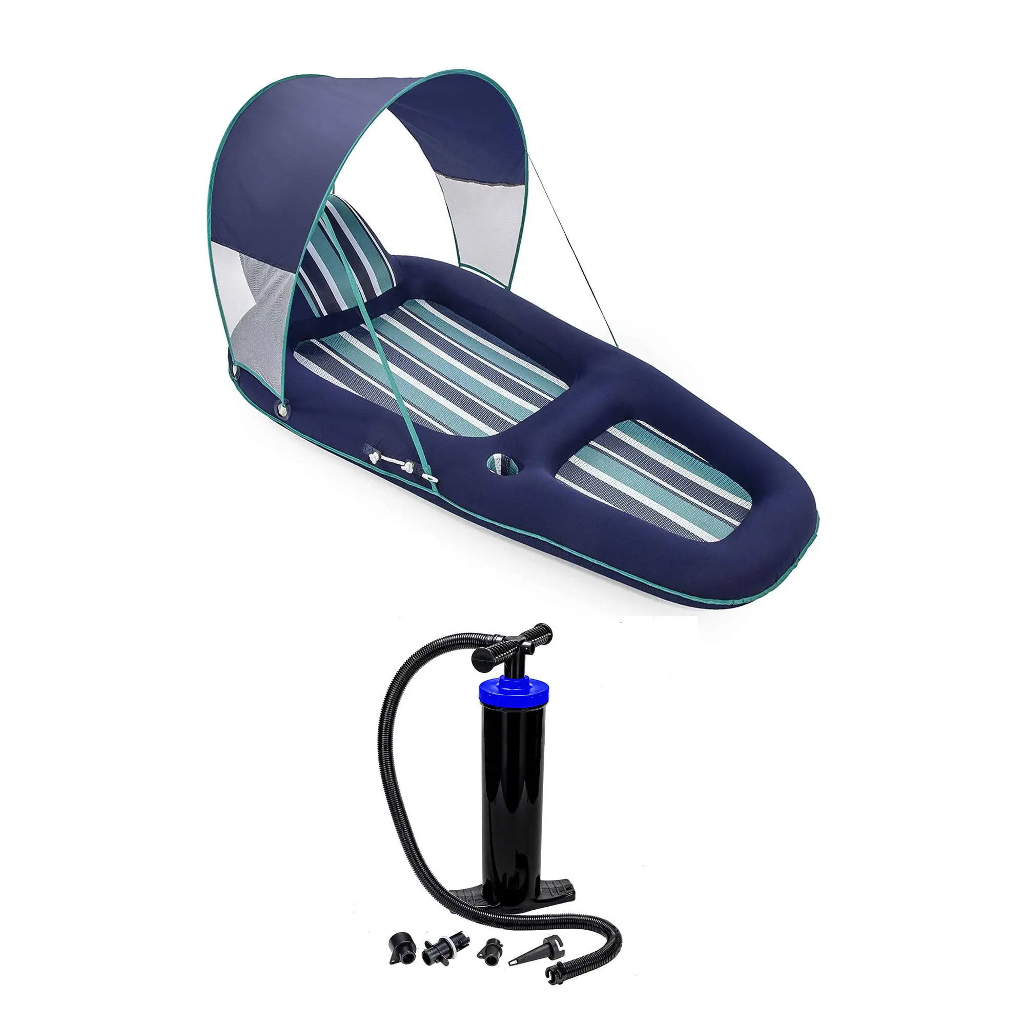 Piscina de Pvc personalizada, cama flotante cómoda, silla flotante inflable para piscina con sombrilla