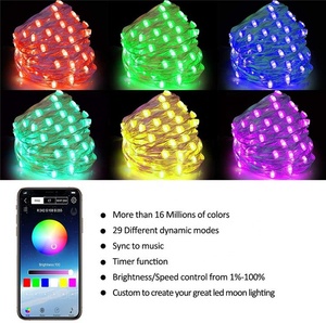 USB гирляндой умная цветная (RGB) светодиодная линейная гирлянда с дистанционным управлением синхронизация музыки APP управление гирлянда на рождественскую елку - Product Image 4