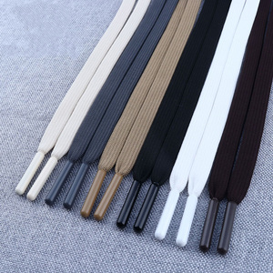 Bán buôn 5mm bện Polyester phẳng dây rút dây rút cho hàng may mặc quần hoodie hat Lời Khuyên Kim Loại Tùy chỉnh thay thế dây - Product Image 1