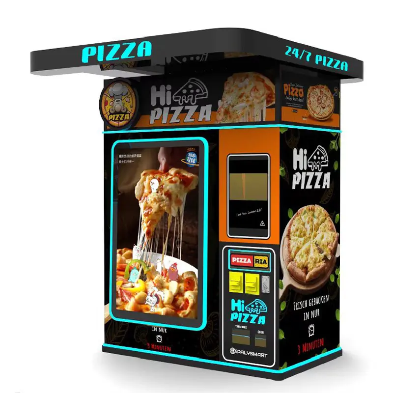 التجارية الدائمة البيتزا 24 H آلة بيع بالكامل التلقائي للبيع الإنجليزية البيتزا روبوت آلة بيع