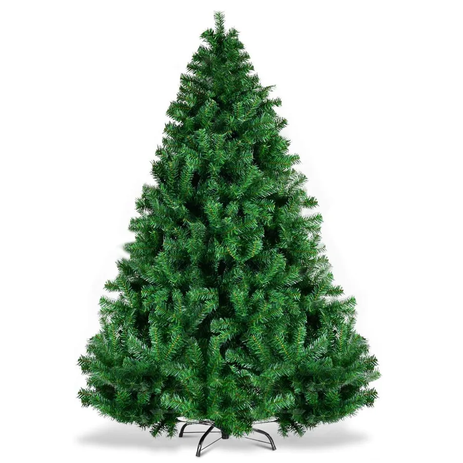 Árbol de Navidad artificial de abeto, 180 cm, verde cifrado, árbol de Navidad de PVC