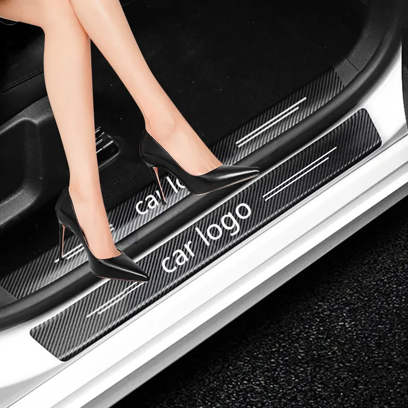 4PCS Carbon Fiber Autotür schweller Kantens chutz Aufkleber für Kia Auto aufkleber Universal Sill Scuff Anti Scratch Carbon Fiber Prot