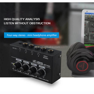 Clavax CLMC-EF400 <strong>1</strong>/<strong>4</strong> Inch <strong>1</strong>-Channel <strong>Input</strong> <strong>4</strong>-Channel <strong>Output</strong> Amplifiers Electric Professional Headphone Amplifiers