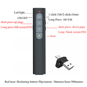 2.4G batteria di ricarica Wireless presentatore puntatore Laser USB e USB C ricevitore per la riunione di formazione e di insegnamento - Product Image 5