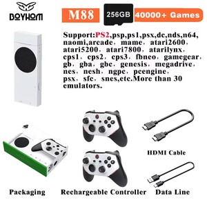 M88 256G kablosuz şarj edilebilir denetleyici 4K HD 3D PS2 Video oyunu konsol TV 30 + simülatörleri FC formatı dahil 30000 + Classics - Product Image 3