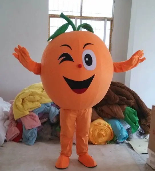 Disfraces de Mascota de fruta naranja, vestido de lujo, traje de fiesta de personaje de dibujos animados