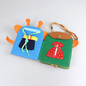 New Design Giraffe Design Felt Busy <strong>Book</strong> Montessori <strong>Basic</strong> Skill Learning Quiet Board for Preschool Kids Educational Toys - Product Image 5