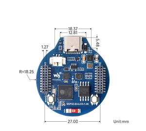 Placa DE DESARROLLO LCD circular de 1,28 pulgadas, procesador de doble núcleo LX7 de 32 bits, compatible con WiFi I/Bluetooth - Product Image 3