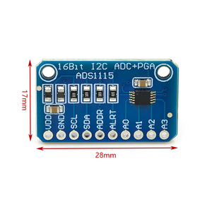 ADS1115 ADS1015 16-Bit-I2C-Modul Präzisions-ADC 4-Kanal-Entwicklungsplatine Pro Gain-Verstärker 2,0 V bis 5,5 V für Arduino RPi