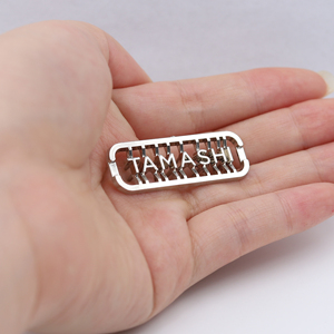 Kim Loại Riêng Biệt Nhãn Bền Chia Nhãn Tùy Chỉnh Logo Thương Hiệu Tùy Chỉnh Hình Dạng Rắn Có Thể Giặt Thẻ Kim Loại Cho Ví - Product Image 3