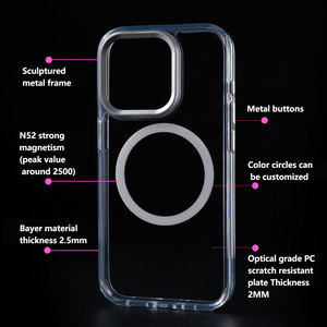 Yeni özel Bayer telefon kılıfı yüksek şeffaf renkler manyetik alaşım kamera çerçeve iphone'lar için 15 14 Pro max telefon kapağı korumak