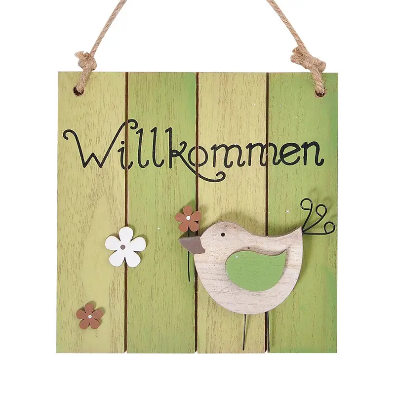 Casa porta in legno decorazioni appese uccello coniglio pasqua farfalla Listing in legno giardino segno di benvenuto