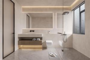Mármol de piedra moderno de lujo para diseño de baño paredes de suelo de losa grande pulida representaciones 3D impermeables para aplicación de Villa - Product Image 4