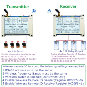 N4RFA04 RT5BF01 DC12V 24V 4DI-DO 433M <strong>Wireless</strong> RS485 Bus Relay <strong>Module</strong> RF Master-Slave Networking Remote IO Switch Board TB450 - Product Image 2