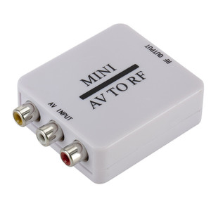 Mini convertidor de señal de audio y video modulador AV a RF con entrada Mini AV y salida RF para equipos de transmisión de radio y TV