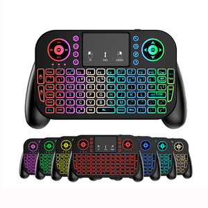 Precio más bajo 2,4G BT 5,0 V8 Mini teclado inalámbrico con panel táctil V8 Air Mouse Control remoto retroiluminado de 7 colores para PC TV - Product Image 1