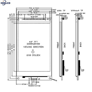 Venta del fabricante 4,0 "320x480 480*320 Módulo de pantalla TFT LCD con interfaz ILI9488 IC SPI para sistema de reconocimiento facial - Product Image 5