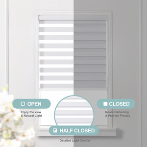Smart Control elettrico oscuramento Zebra per finestre tessuto di filtraggio della luce con tecnica semplice colore nero - Product Image 3