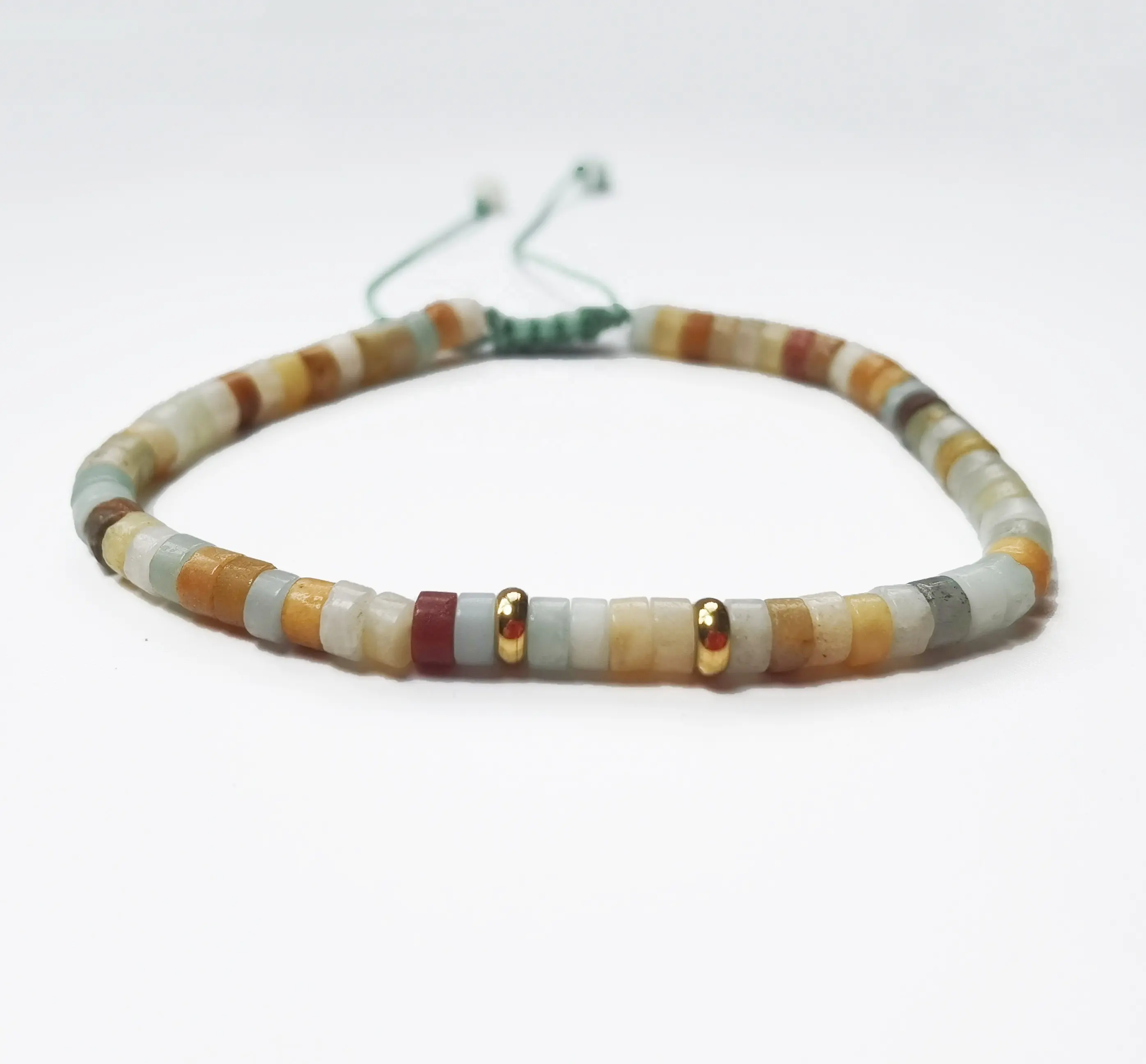 Moda regolabile in pietra Amazonite naturale minimalista naturale diaspro piccole perle delinate bracciale turchese braccialetto gioielli Dropshipp