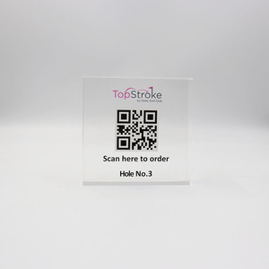 Quadrato acrilico chiaro Wifi QR blocco di codice trasparente acrilico codice a barre blocco Stand per il ristorante