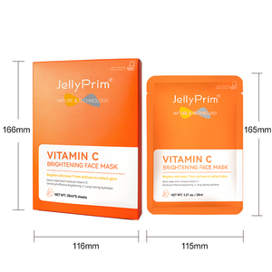 Vente en gros de masque facial éclaircissant à la vitamine C 30ml * 5 masque facial personnalisé en feuille de fruits hydratant blanchissant et hydratant en profondeur - Product Image 1