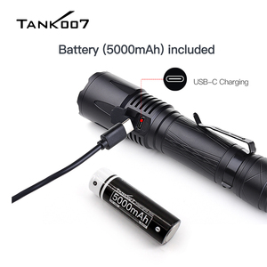 TANK007 KC16 alüminyum LED el feneri uzun menzilli USB şarj edilebilir su geçirmez EDC ile yüksek güç taktik fener - Product Image 2